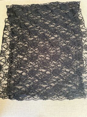 Macy's Black Floral Lace Overlay Panel shawl or scarf